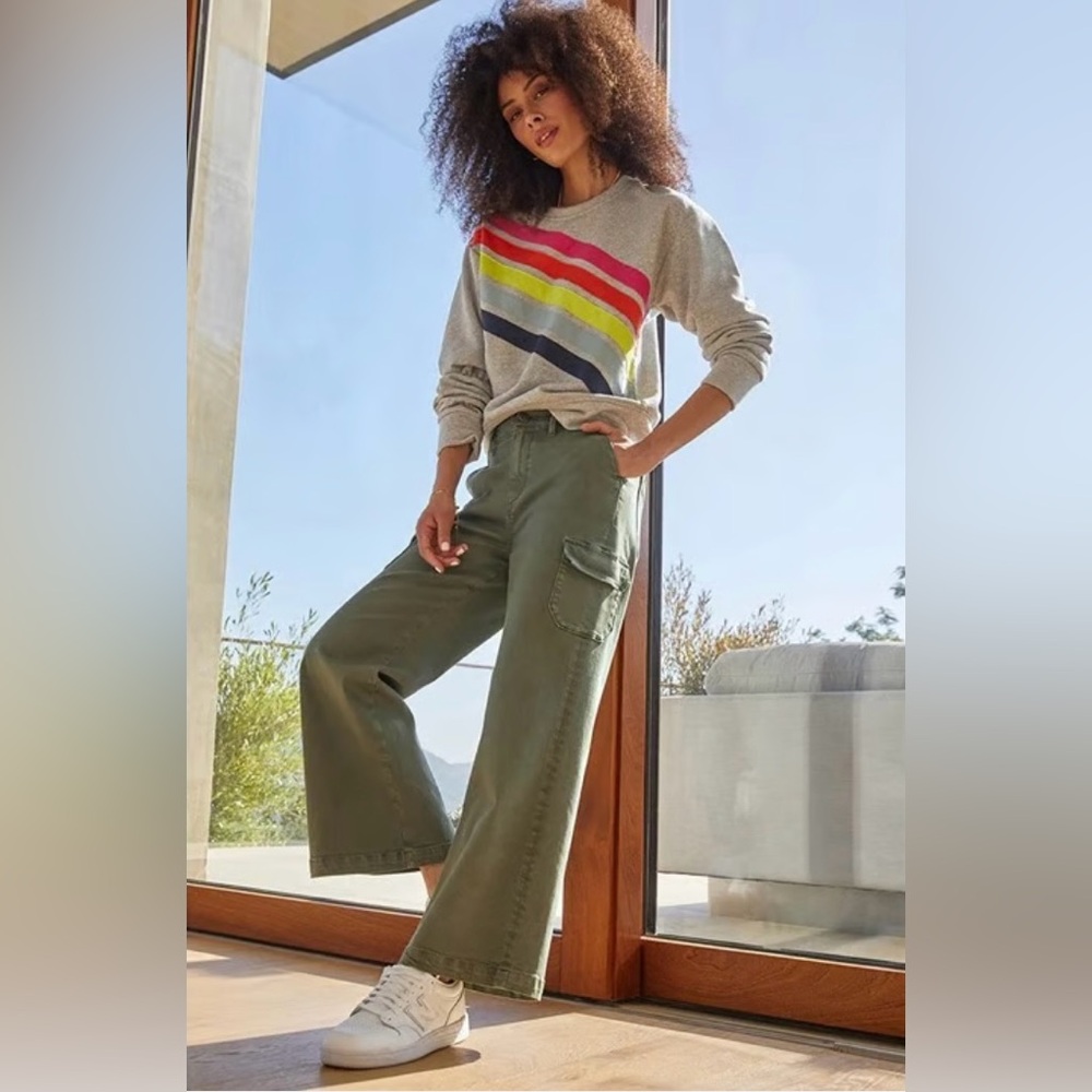 PAIGE Carly Cargo Trousers Vintage Ivy Green